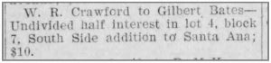 Migration - Gilbert E Bates Half Interest