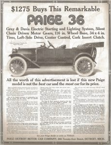 Paige "36" Magazine Advertisement